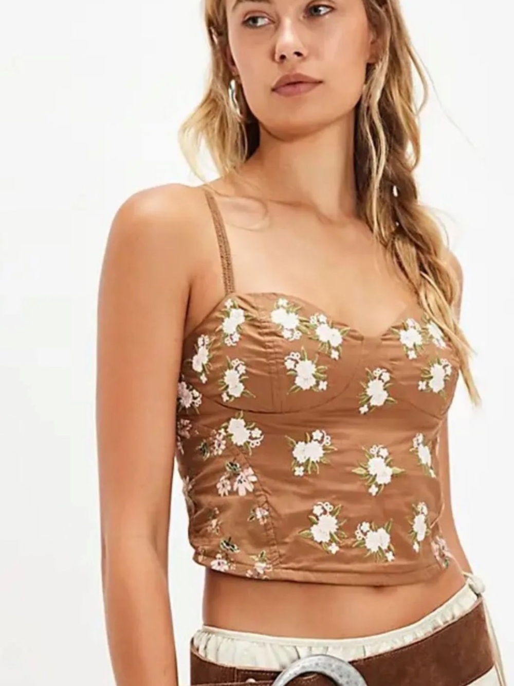Free People Wild Flowers Embroidered Bustier NWOT